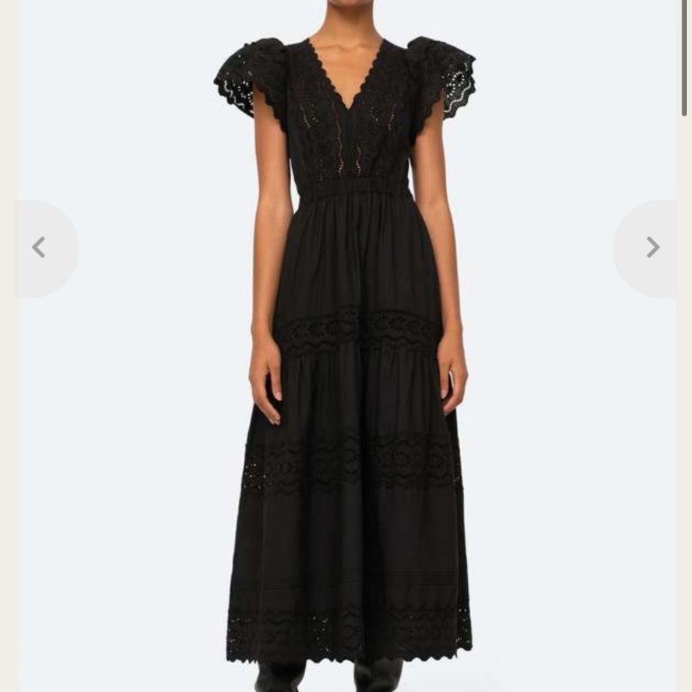 Sea Georgina black eyelet dress 0